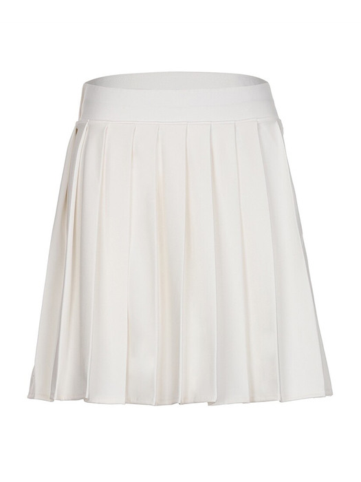 WARM PLEATED BANDING SKIRT W/INNER PANTS_Ivory