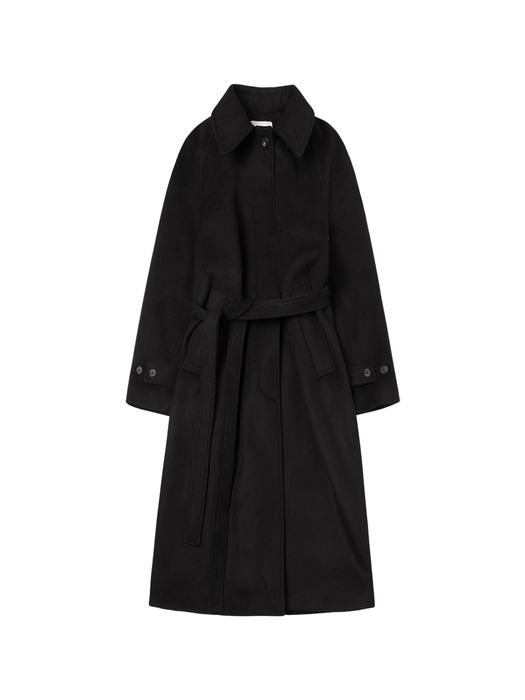 SI OT 4034 Wool Blend Minimal Coat_Black