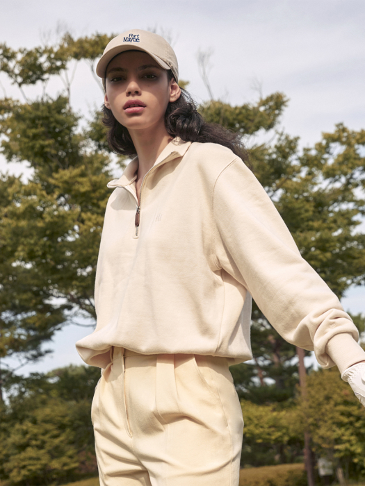 SOPHIA ZIP-UP SWEATSHIRT - CREAM YELLOW