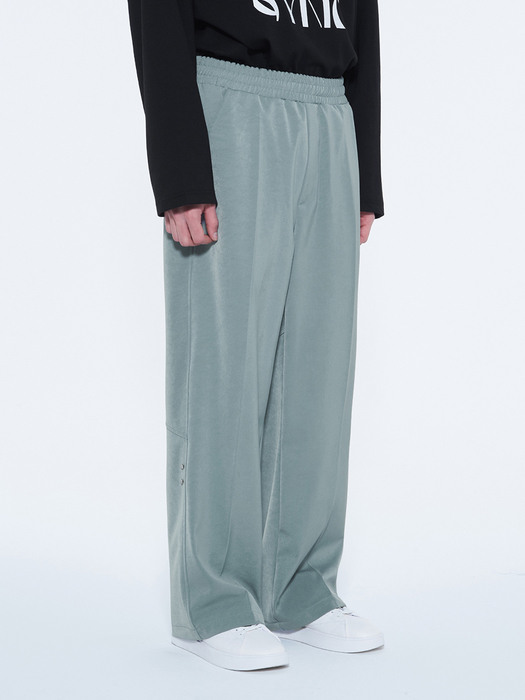 Soft Fabric Pants Sax Blue