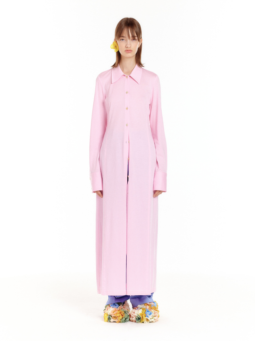 ULYSSA Cotton Shirt Dress - Light Pink