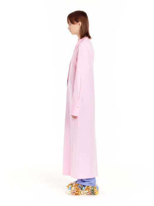 ULYSSA Cotton Shirt Dress - Light Pink
