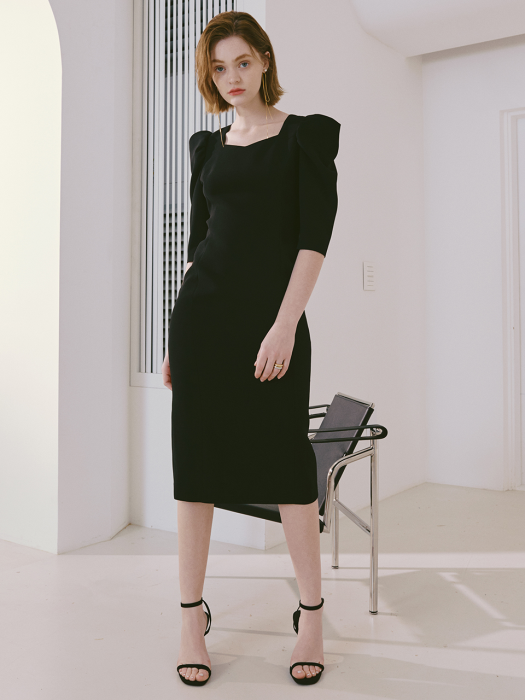 [Day by]Neila / Puff Sleeve H-line Dress