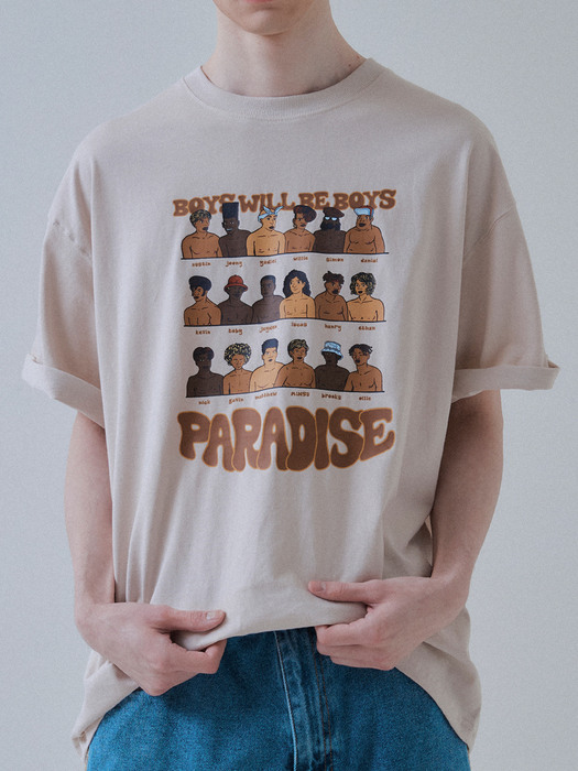 BOYS PARADISE T-SHIRTS BEIGE