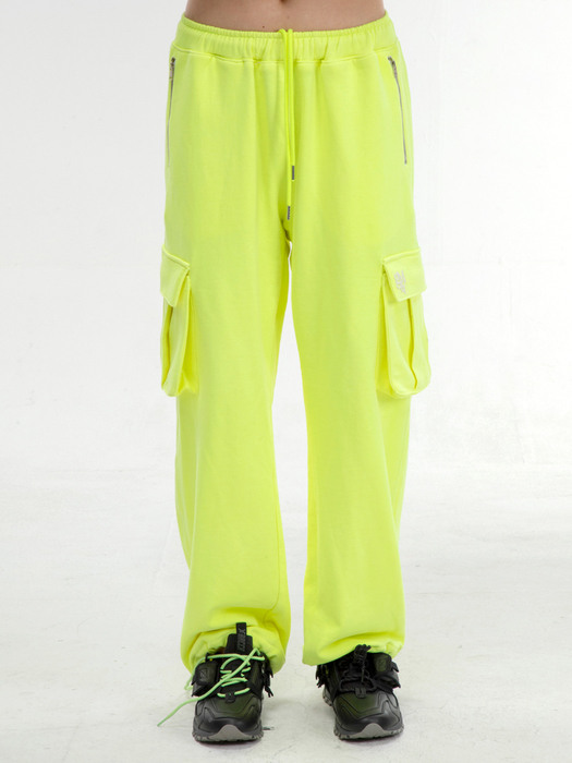 G_COTTON POCKET PANTS / NEON  YELLOW