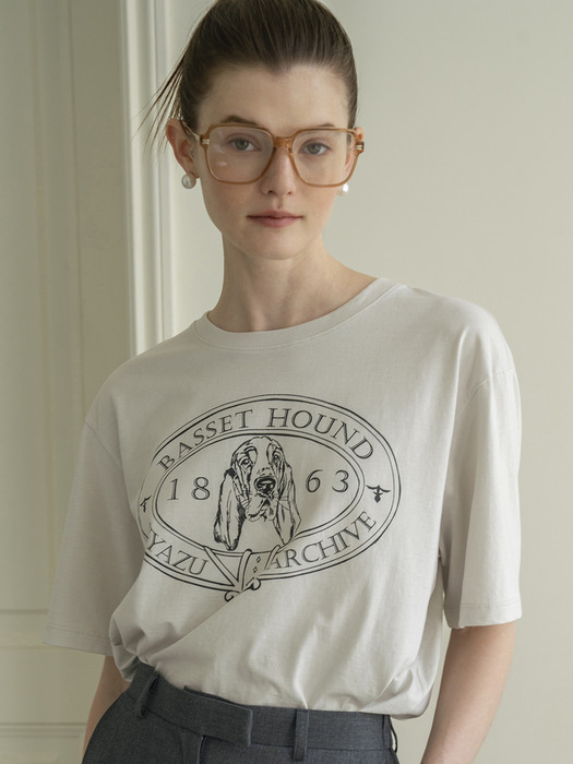 SITP 5064 Basset Hound T-shirt_Gray