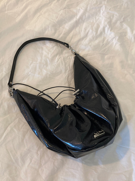 Y.10 Sophia Draw String Mini Hobo Bag / BLACK
