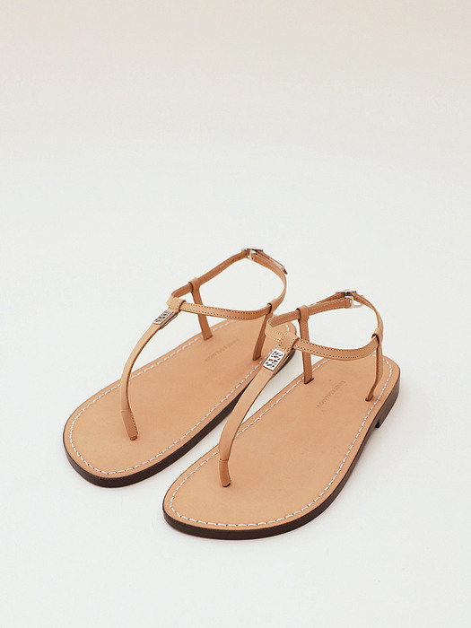 Strap Flat Sandals Tan