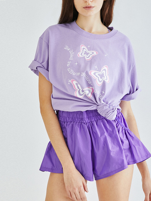 Glowing Butterflies T-shirts - Lilac