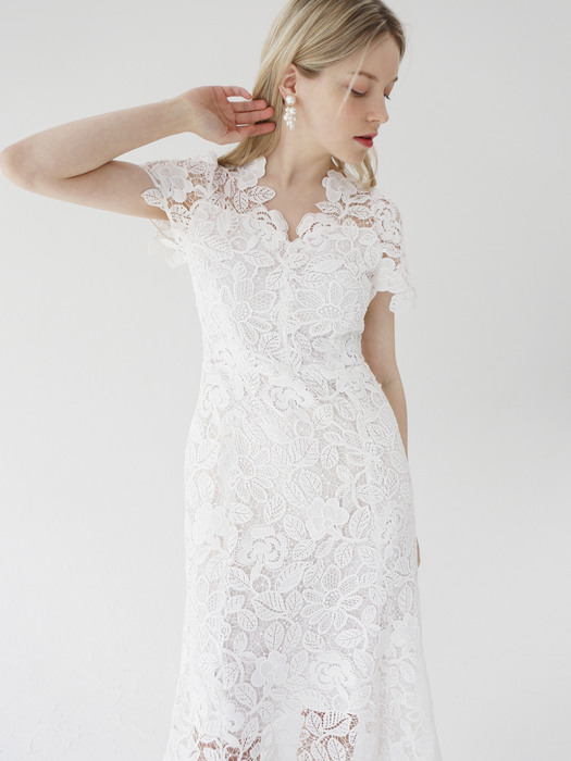 Pure love lace dress (White)
