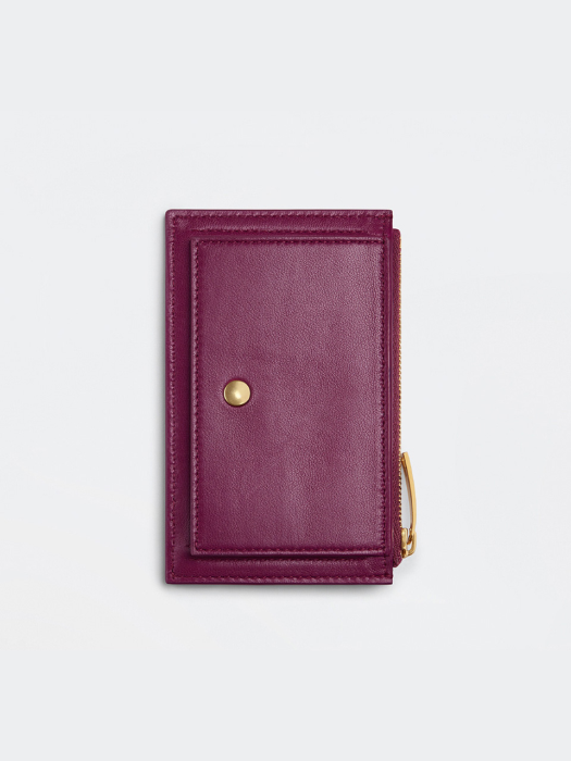 [WOMEN] 21FW INTRECCIATO ZIPPED CARD CASE CINNABAR