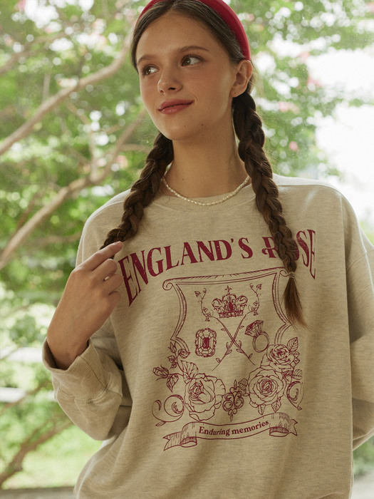 Rose Emblem Sweatshirt - Oatmeal