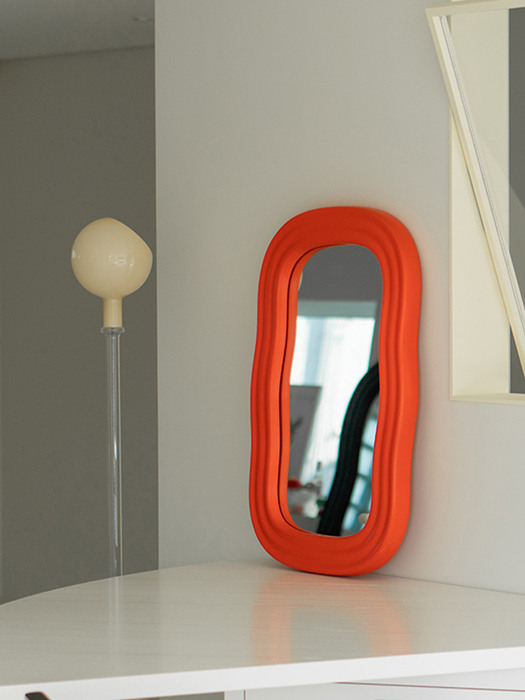 [배송 4-6주 소요] Wave Mirror (Orange / Small)