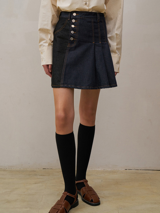 Unbalanced Denim Mini Skirt