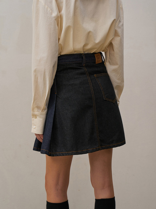 Unbalanced Denim Mini Skirt
