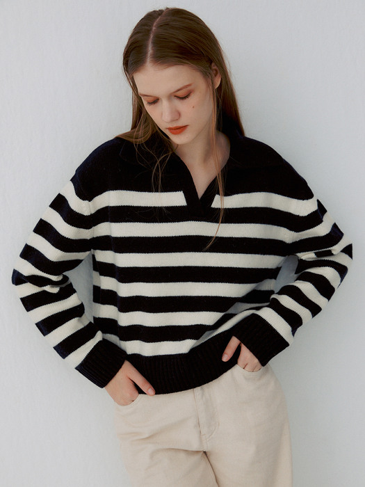 Collar Stripe Pullover