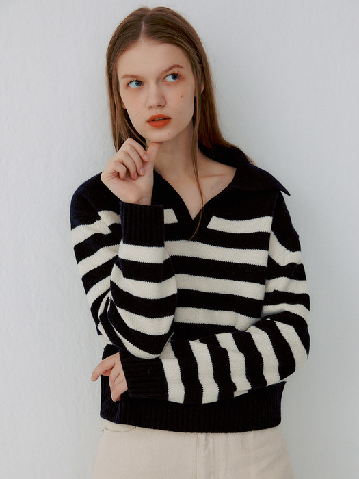 Collar Stripe Pullover