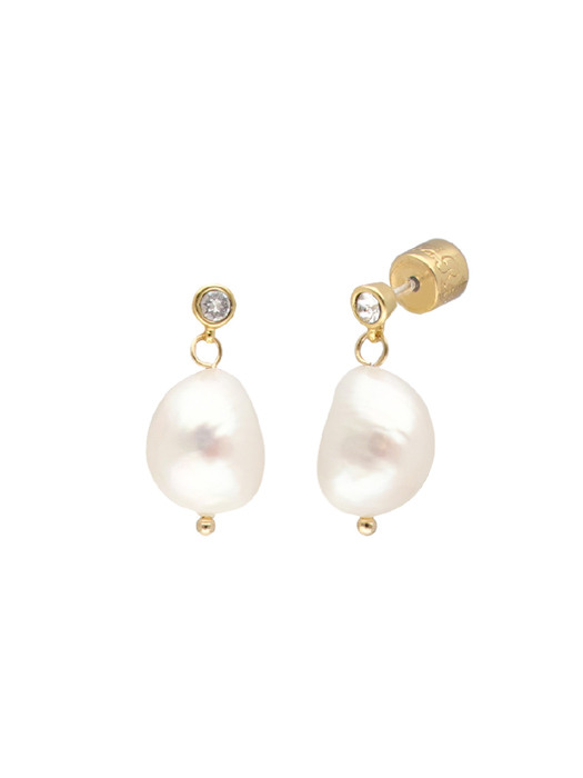 Stone Pearl Dangle Earrings