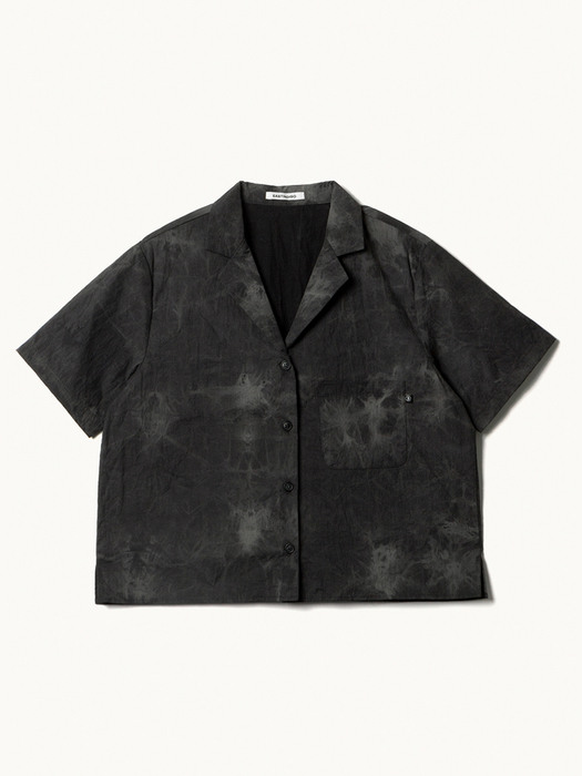 [리퍼브]Tie dye short slv shirt Black