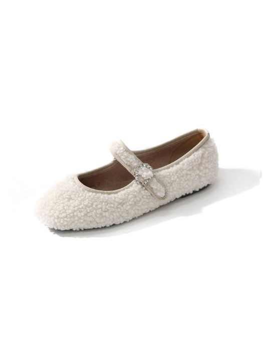 루미 퍼 벨크로 플랫_F1124(4Colors)/Lumi Fur Velcro Flat