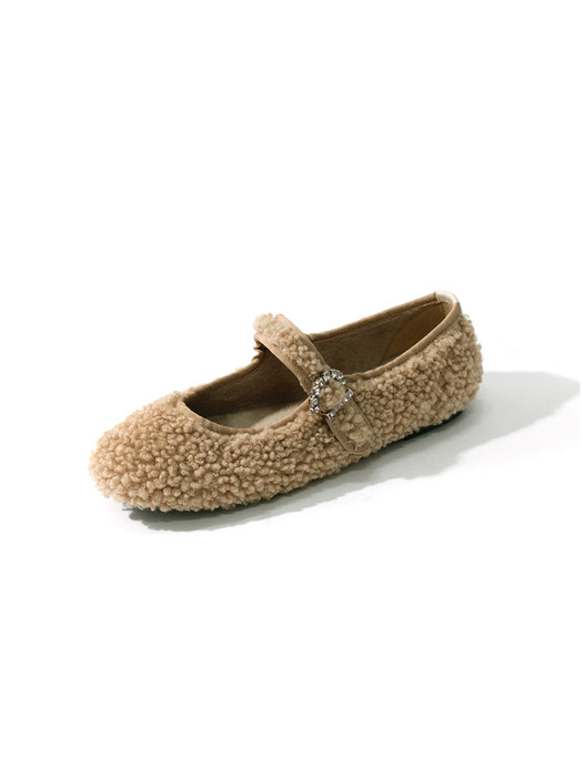 루미 퍼 벨크로 플랫_F1124(4Colors)/Lumi Fur Velcro Flat