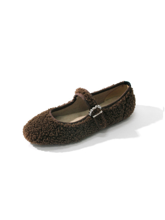 루미 퍼 벨크로 플랫_F1124(4Colors)/Lumi Fur Velcro Flat