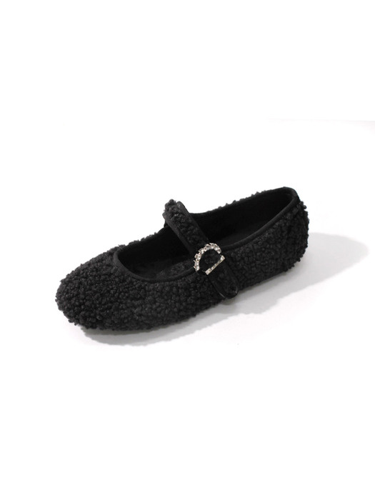 루미 퍼 벨크로 플랫_F1124(4Colors)/Lumi Fur Velcro Flat