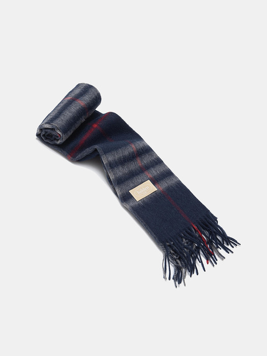 wool classic check muffler (M008_navy)