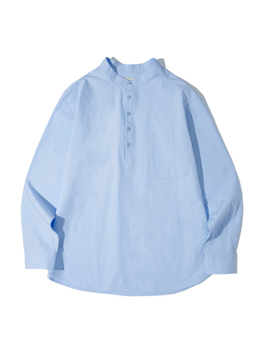 T20003 Henry neck shirt_Sky blue