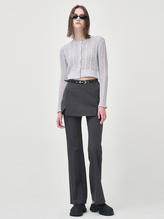 Belted Skirt Pants, Charcoal