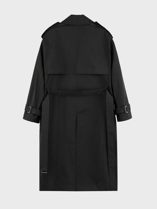 BELTED OVER  TRENCH COAT_BLACK