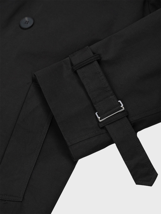 BELTED OVER  TRENCH COAT_BLACK