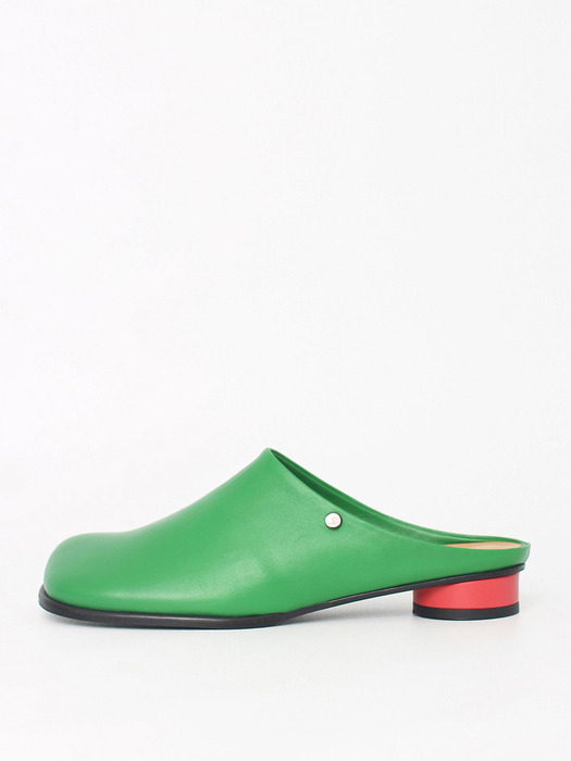 Kkulao square low mules_green