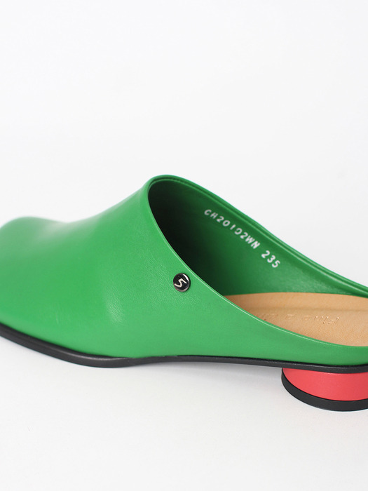 Kkulao square low mules_green