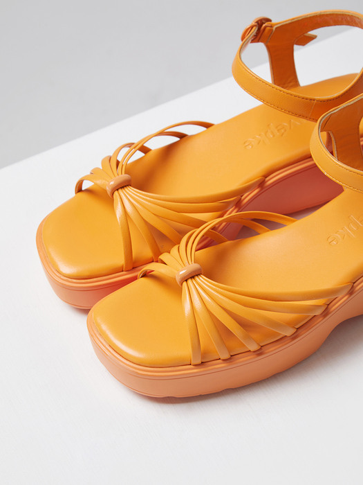 Knotted platform sandal(Papaya)