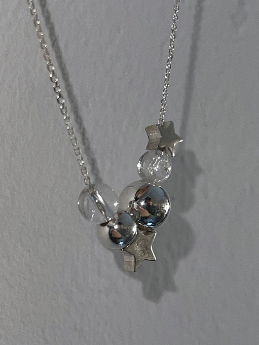 Silver Star Quartz Made Necklace