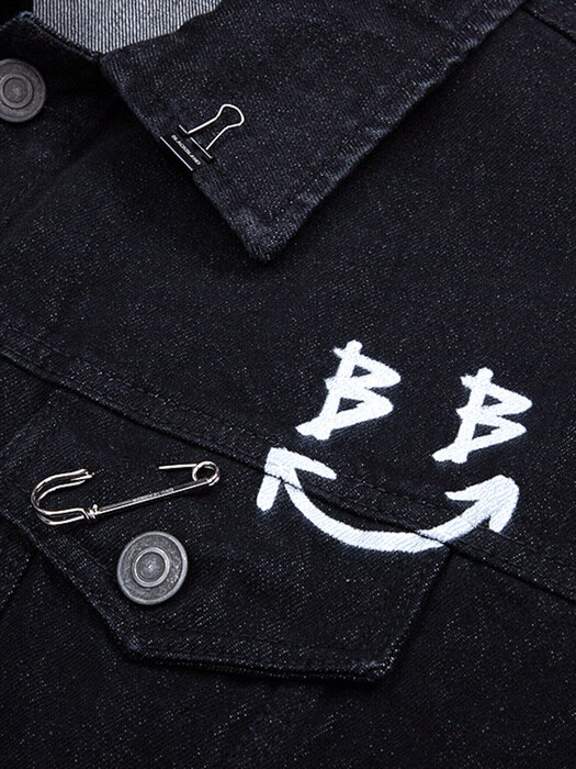 BBD Smile Logo Denim Jacket (Black)