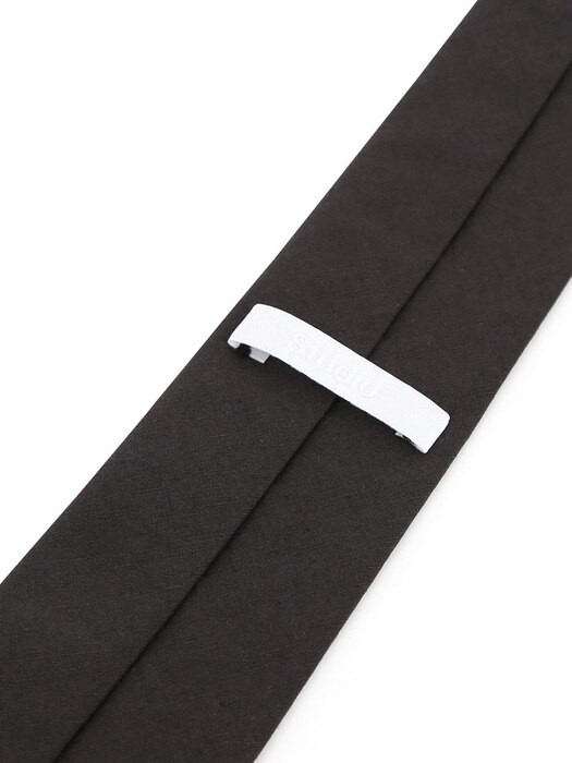 SLIM NECK TIE / ROUGH LINEN / D CHARCOAL