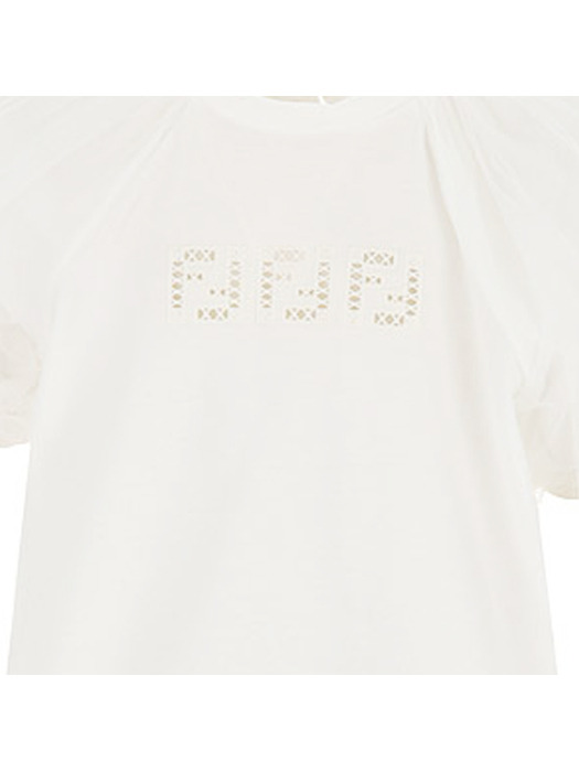 23SS 키즈 여성 로고 러플 티셔츠 JFI231 AEY6 F0ZNM