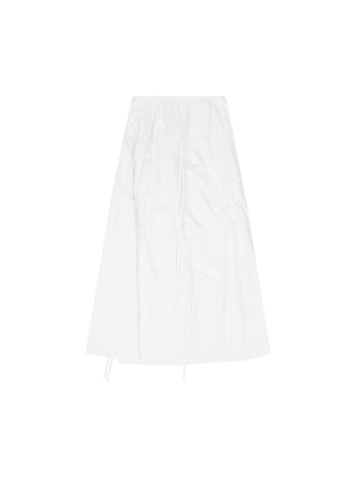 Shirring Full Skirt White