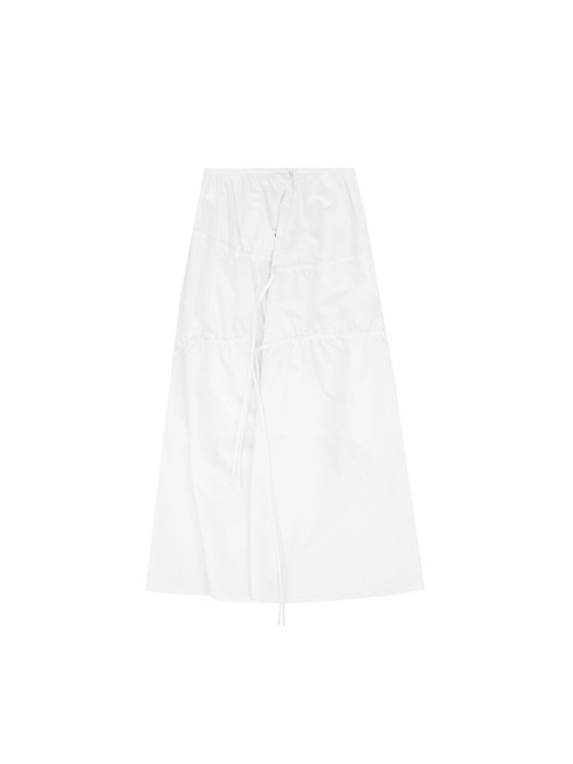 Shirring Full Skirt White