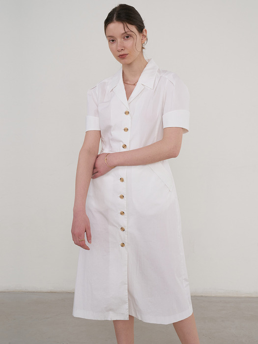 Fiona Classic Shirt Dress (White)