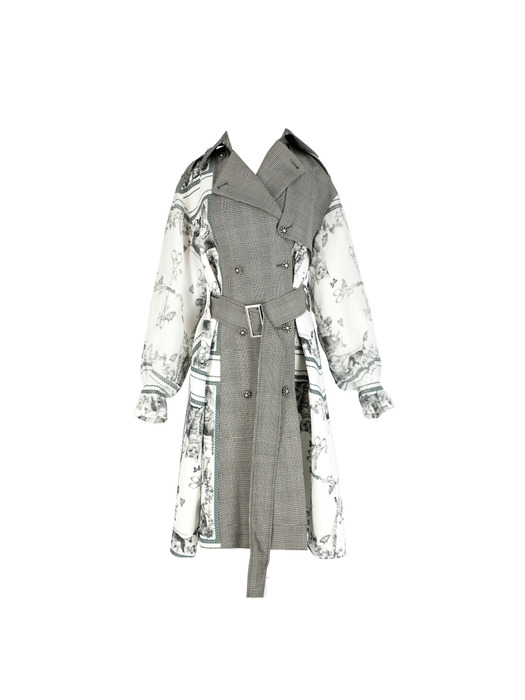 23SS Oversized Printed Trench Coat