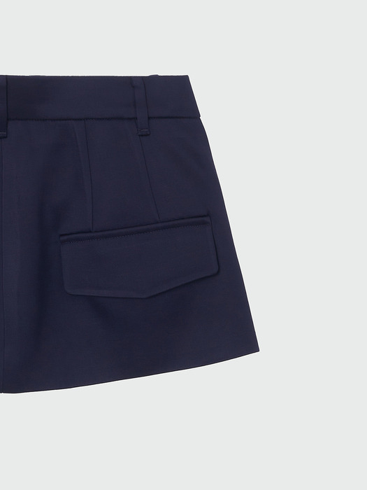 XINAN Layered Skirt Belt - Navy