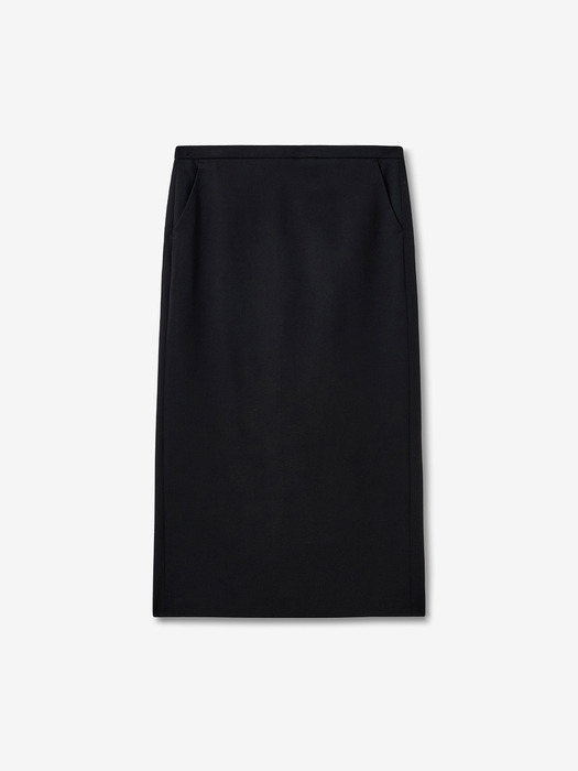 back slit maxi skirt_black