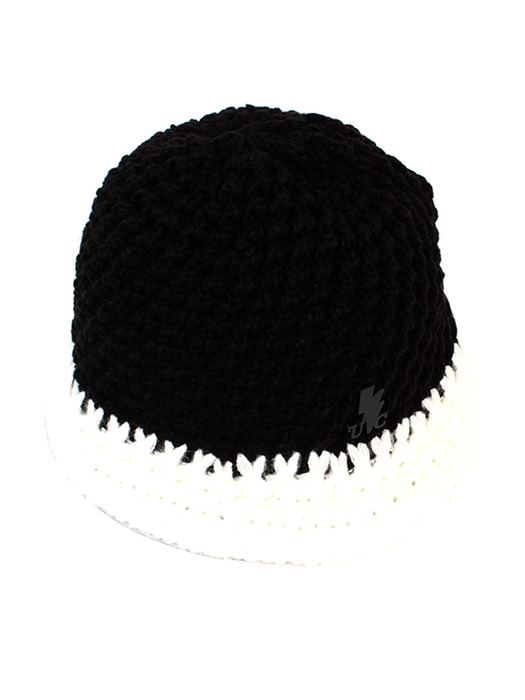 Twotone Black Knit Bucket Hat 니트버킷햇