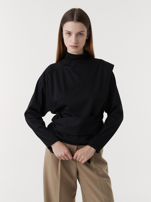 LAU TIE BLOUSE (BLACK)