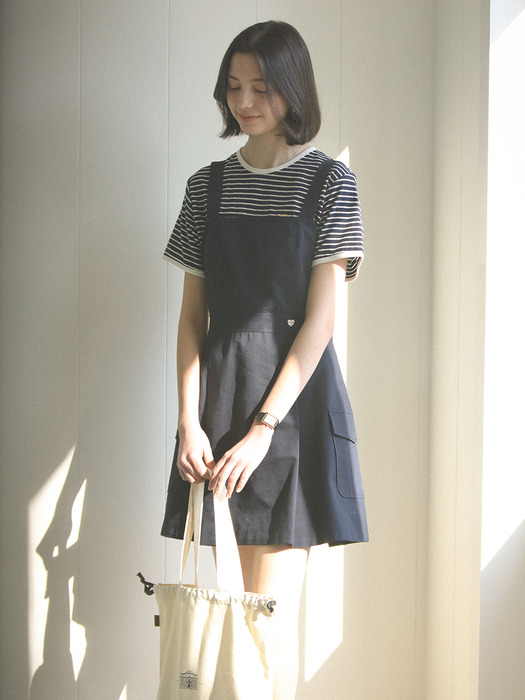 Cotton stripe T-shirt(2color)