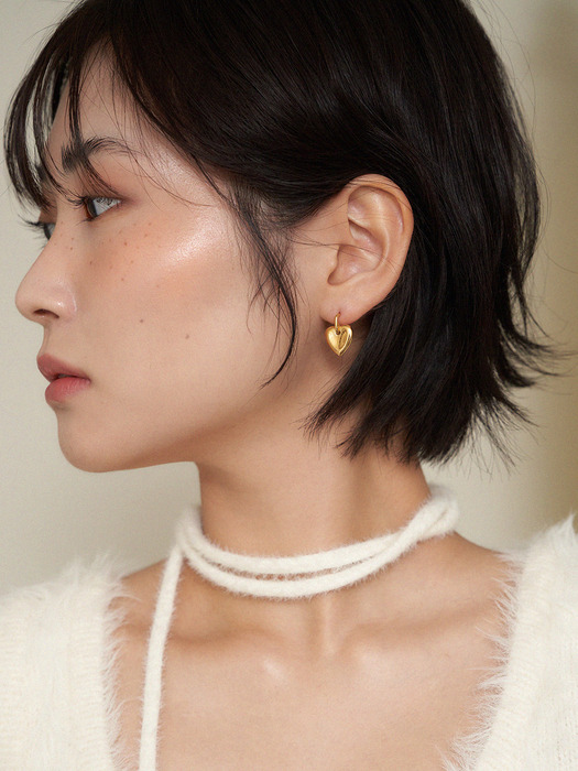 [silver925] dangle heart earring (2color)