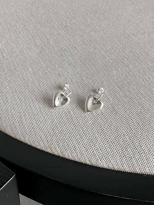 [silver925] dangle heart earring (2color)